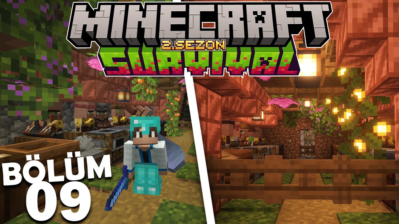 Ucuz ve Verimli Köylü Ticareti!! Yeraltı Ticaret Bölgesi!!┇Minecraft 1.20 Survival (9)