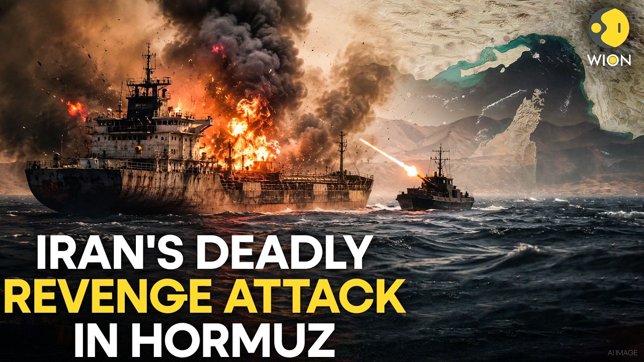 US-Iran War: Oil Tanker BLOWS UP In Flames In Hormuz Strait, Tensions Explode In Middle East | WION