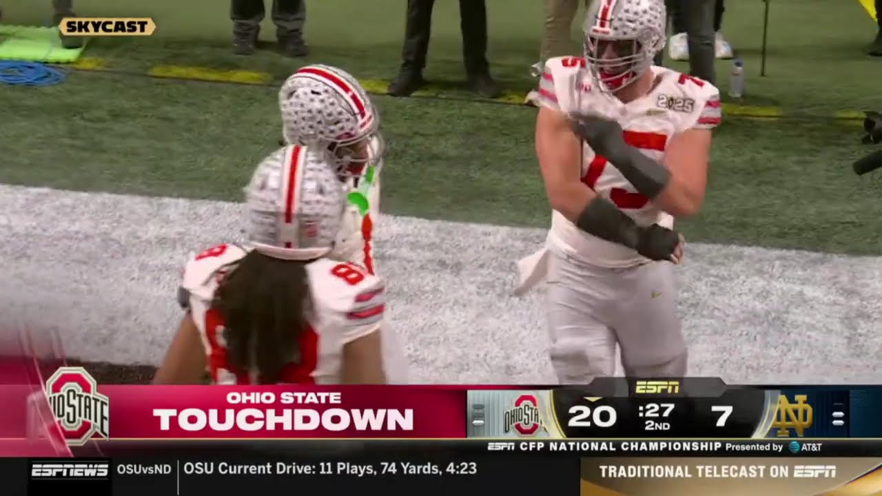 Ohio State vs. Notre Dame 2025 National Championship - Skycam Highlights