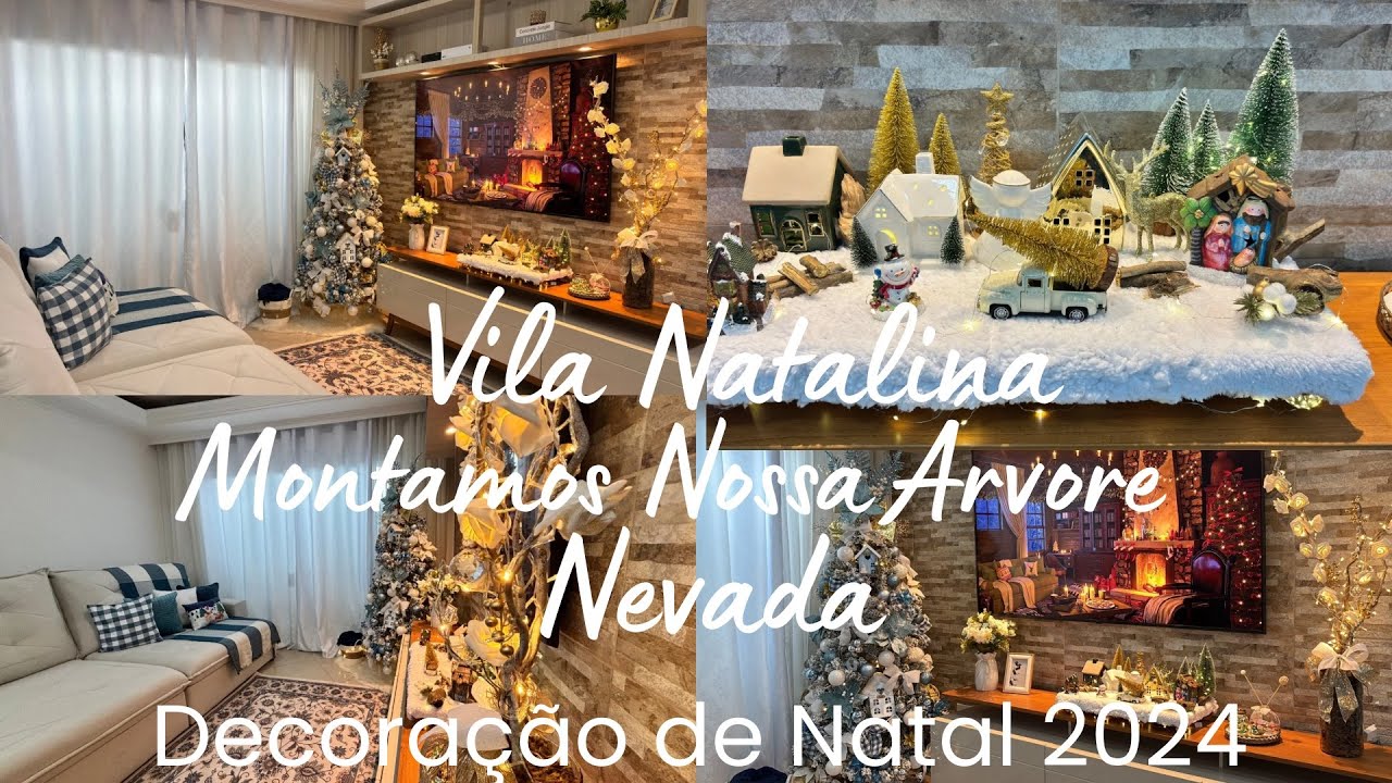 MONTAMOS NOSSA ÁRVORE NEVADA DOS SONHOS DECORAÇÃO DE NATAL MAIS LINDA QUE JÁ FIZ COM VILA NATALINA