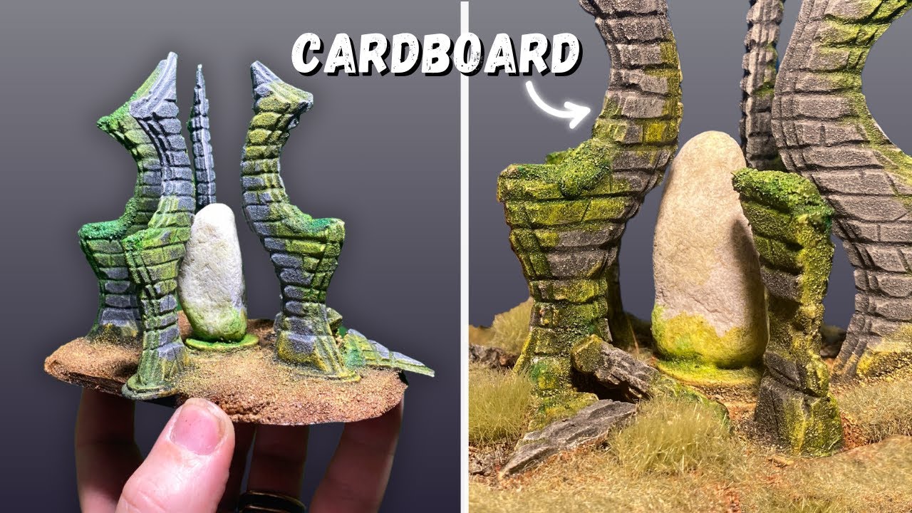 Ep.70 Fantasy Ruined Temple | Learn Cardboard Diorama Techniques