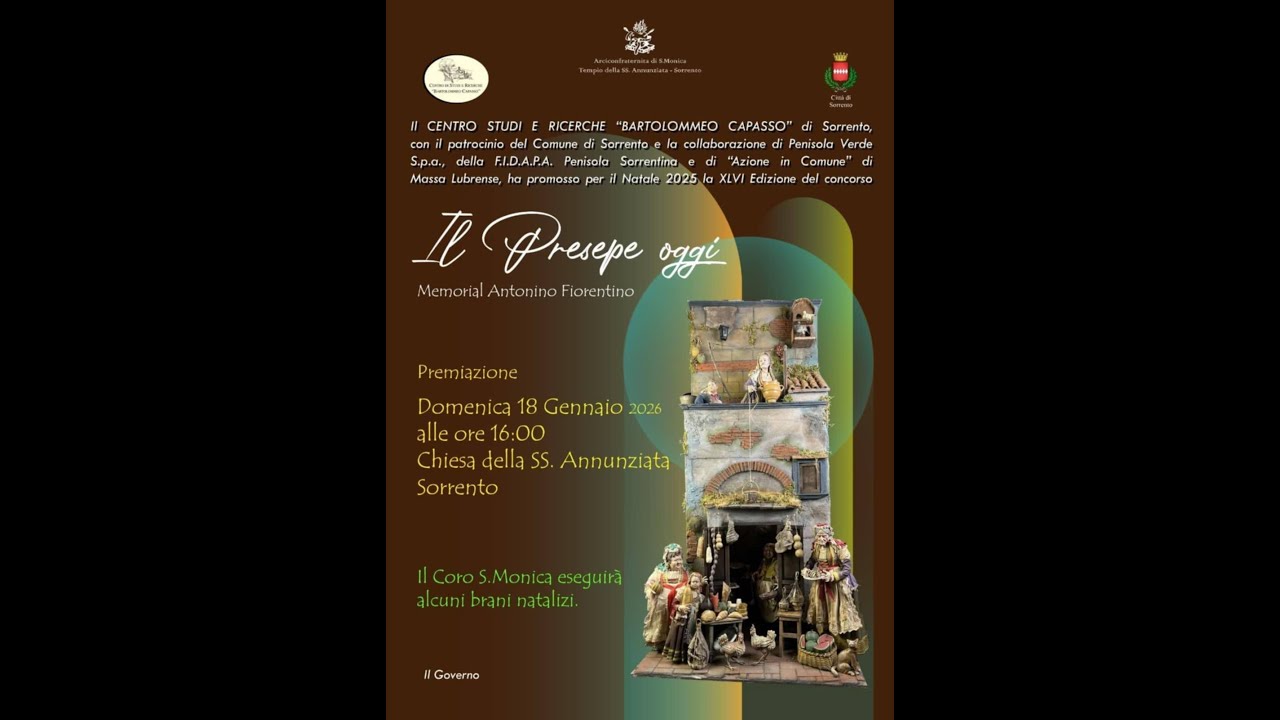 Il presepe oggi - 46° ed. premiazione Sorrento chiesa della SS Annunziata 18/01/2026