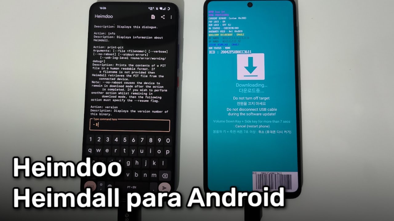 Heimdoo - Utilizando Heimdall diretamente do seu Android (alternativa ao Odin, requer OTG)