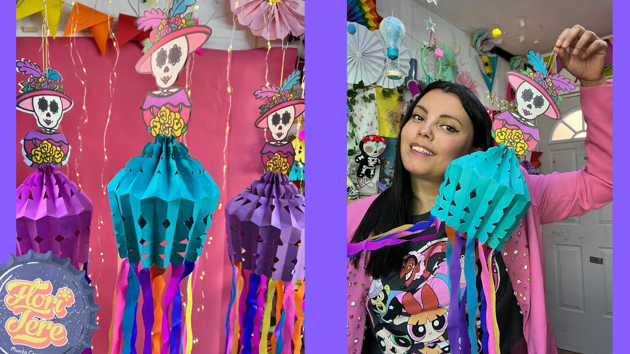Catrinas 💀 Farolitos Colgantes  DECORACION para #diademuertos