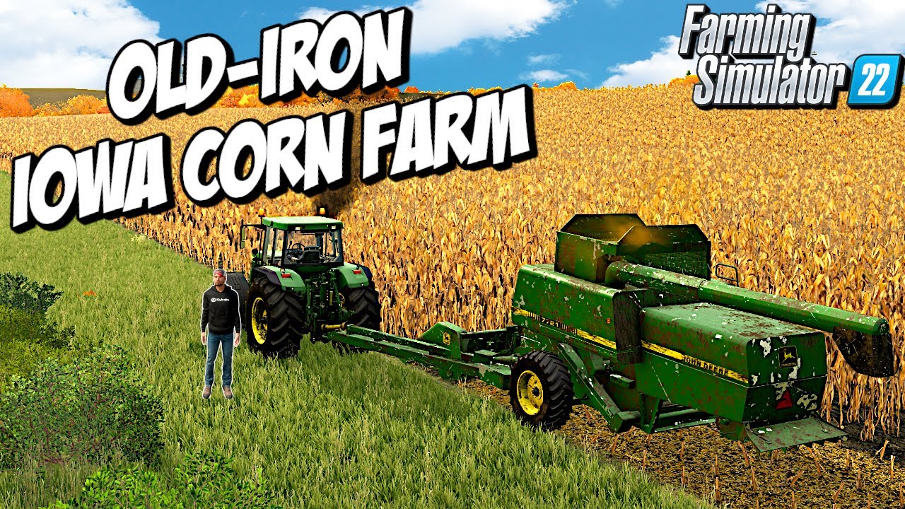 I Started a Iowa Corn Farm with the Old John Deere Pull Behind Combine | Farming Simulator 22