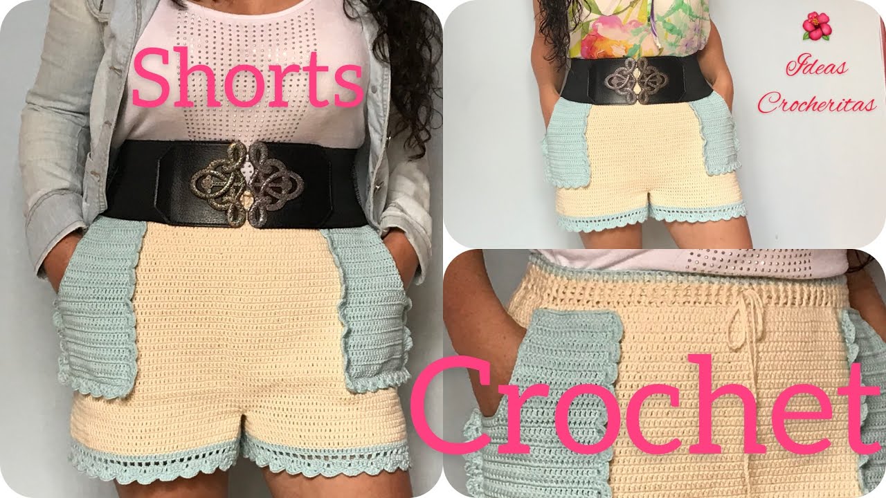 DIY🩳Shorts tejidos a crochet con bolsillos/Fácil/todas las tallas/Shorts with pockets/all size/Easy