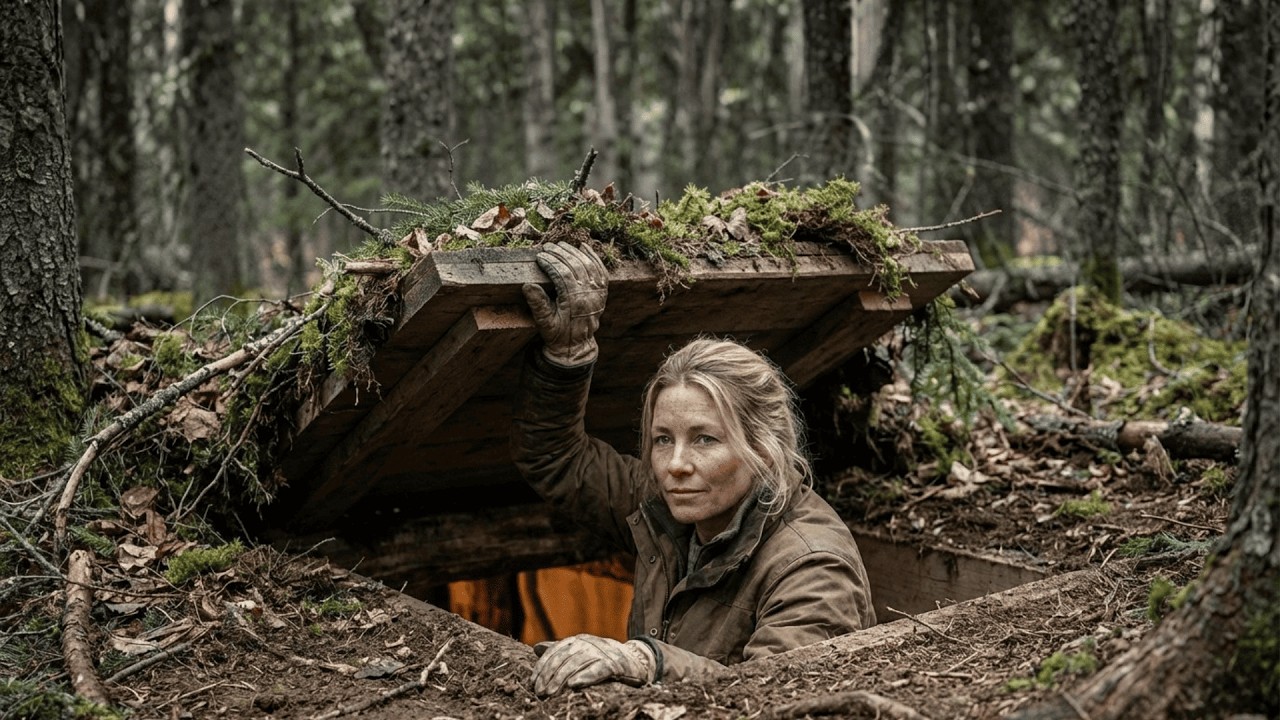 She Built the Most Hidden Underground Survival Shelter | Bushcraft ASMR