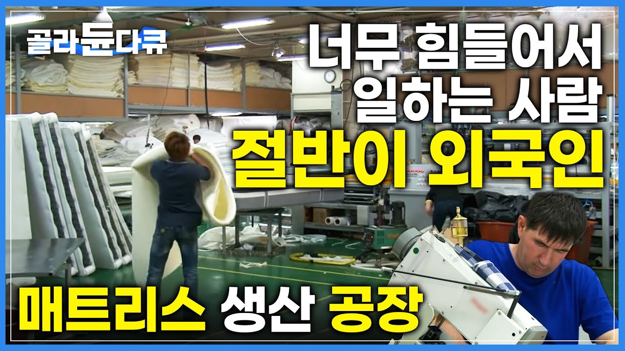 한국인은 기피하고 외국인들만 하려고 하는 일ㅣ침대 매트리스 생산 공장ㅣ극한직업ㅣ#골라듄다큐