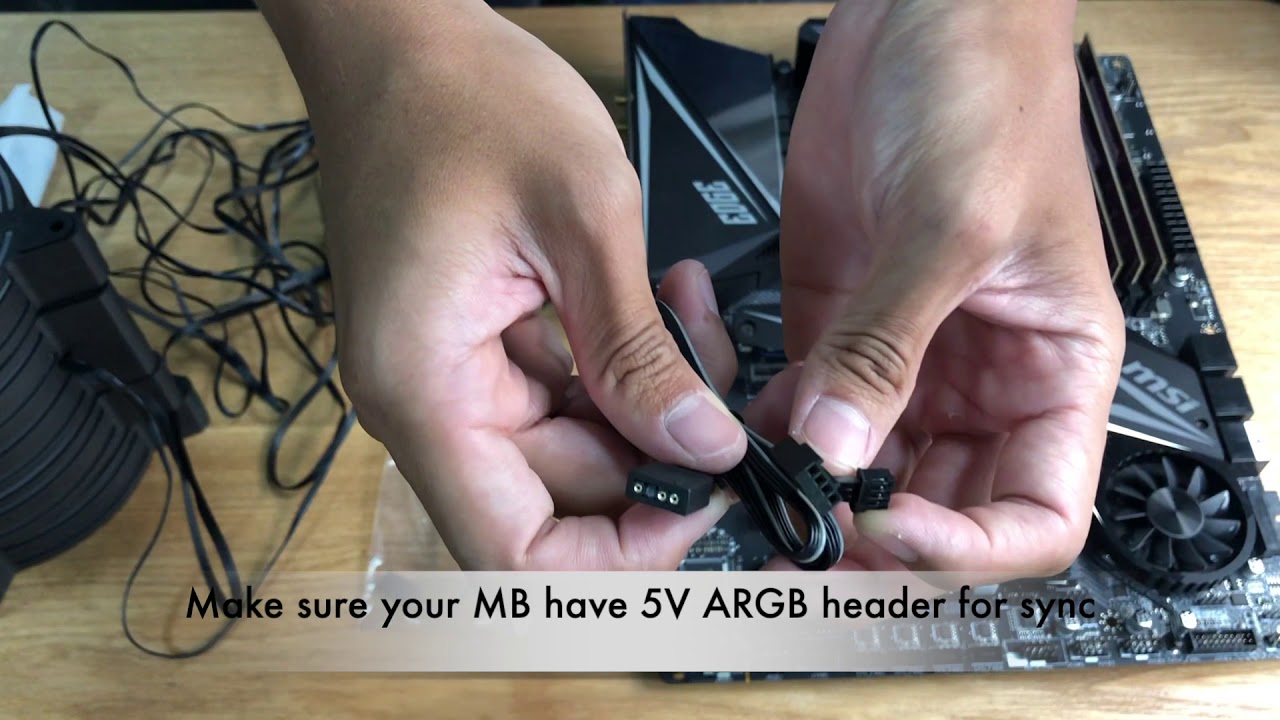 The installation guide for EZDIY-FAB Dual Frame RGB PWM Fan.