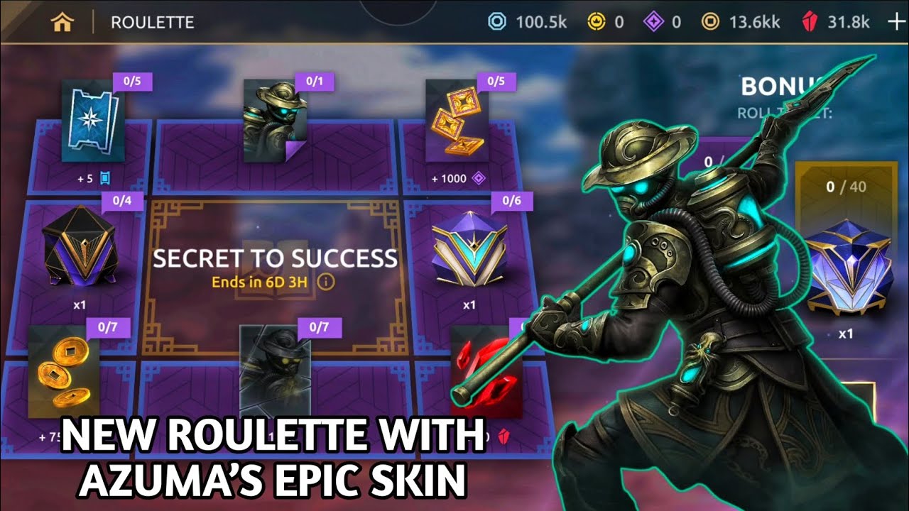 Spinning in the  Secret to Success Roulette with Azuma’s Epic Skin 😎 | Shadow Fight Arena ⚔️ 