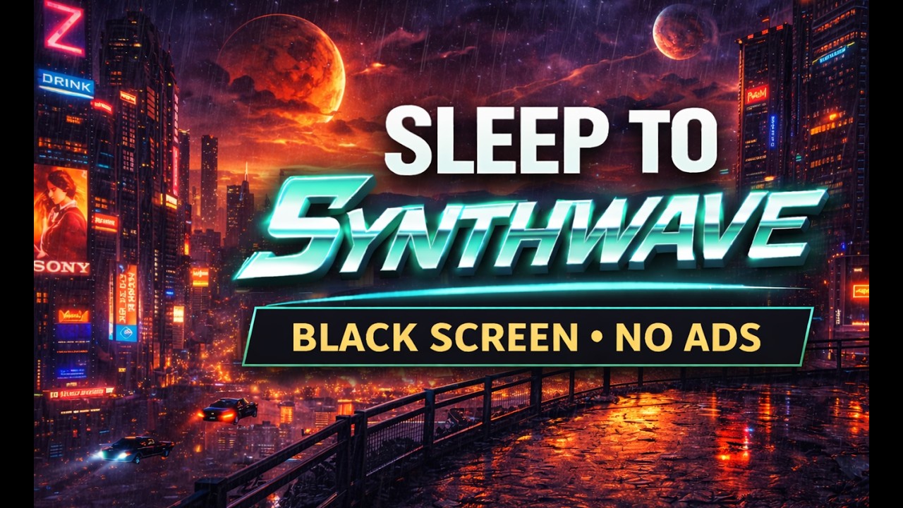 Velvet Static - Sleep to Synthwave // BLACK SCREEN - NO ADS