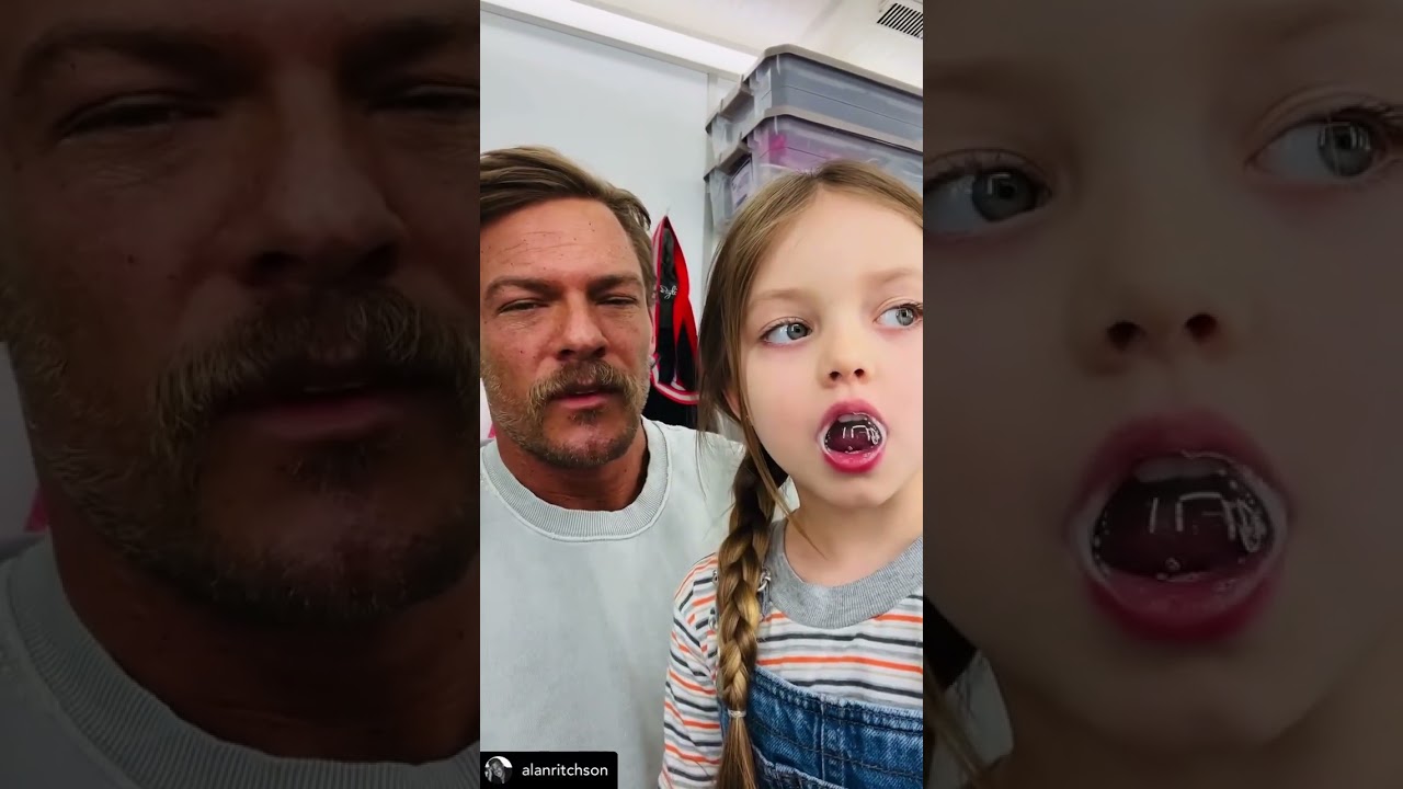 Spit Bubble Competition | Emily Mitchell and Alan Ritchson