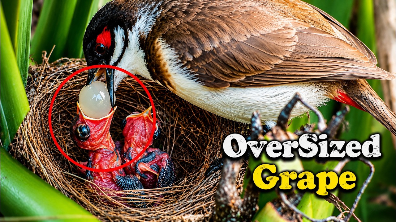 SUPER Interesting OVER-SIZED Mother Feeding | Baby bird Goes Crazy on Meal | Bulbul Baby bird nest 8