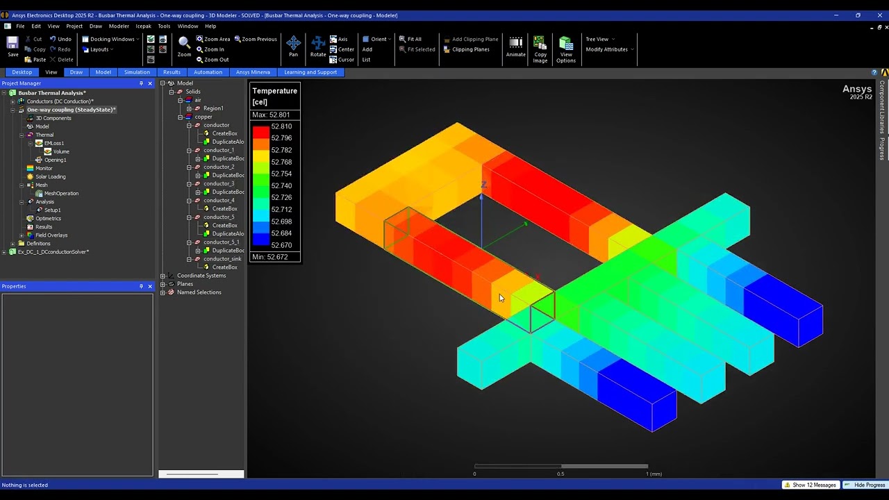 Busbar Thermal Analysis - Ansys Maxwell & Icepak - One and Two-Way Coupling