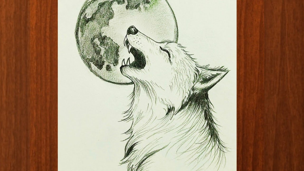 How to draw a wolf/ easy wolf drawing step by step #art 