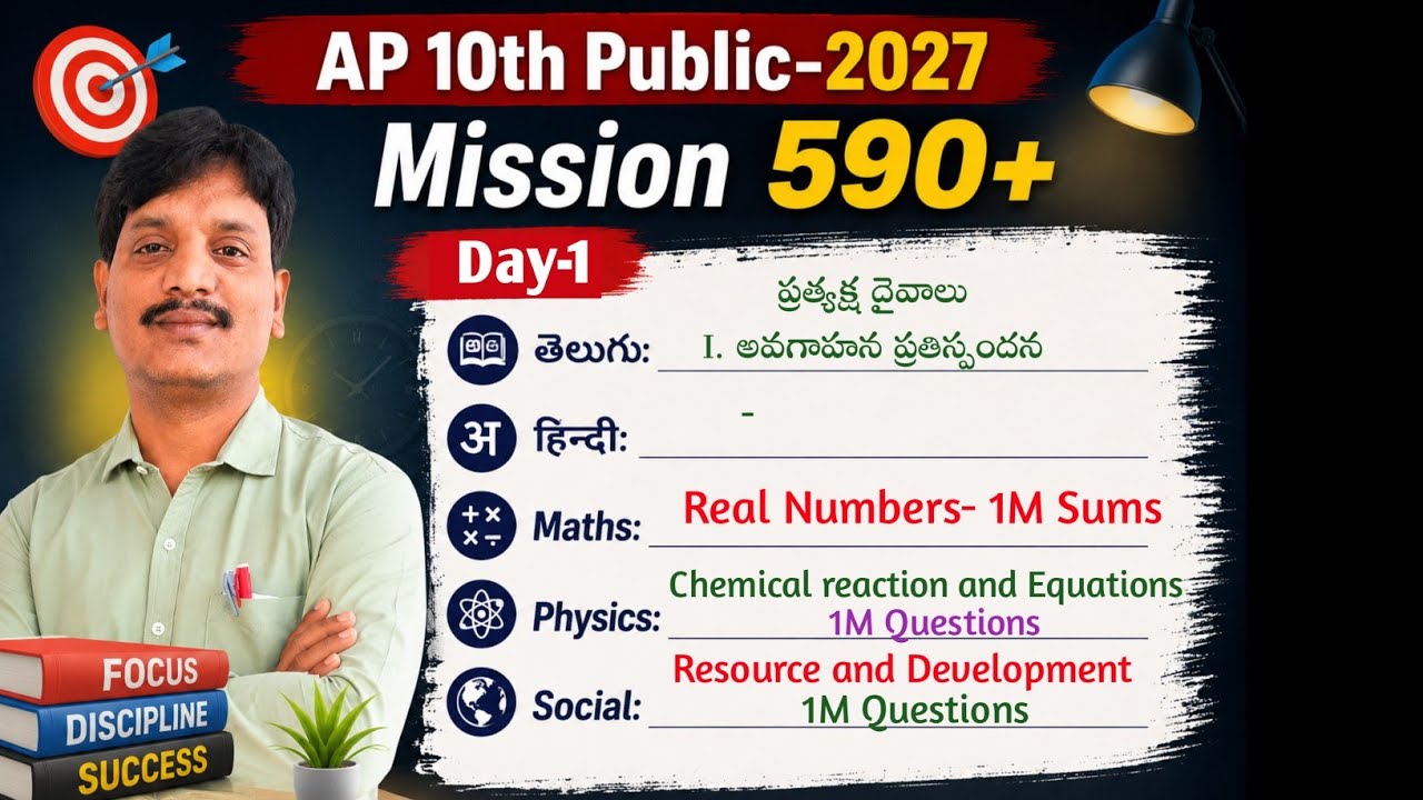AP 10th Public 2027 | Mission 590+ 🔥 Day-1 Study Plan | Score 590+ Marks | AP 10th Preparation