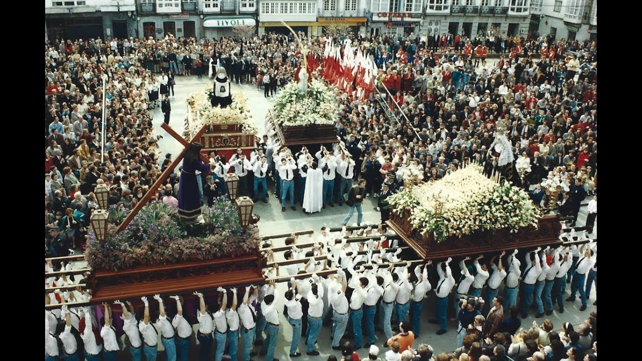 SEMANA SANTA FERROLANA.1988. PROCESI&Oacute;N DEL SANTO ENCUENTRO. COFRAD&Iacute;A DE  DOLORES .T.V.G.