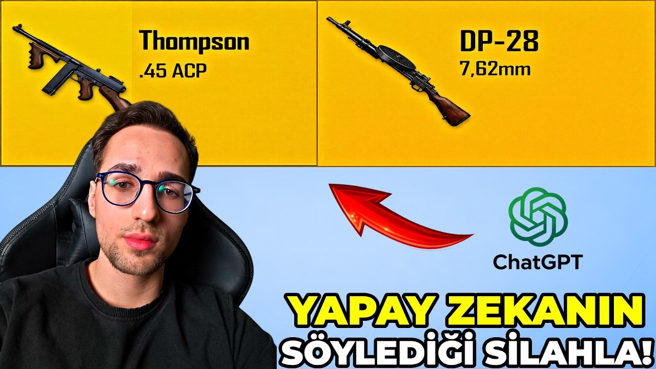 YAPAY ZEKANIN SÖYLEDİĞİ SİLAHLARLA WIN ALMAK! (DP28 + THOMPSON) PUBG MOBILE