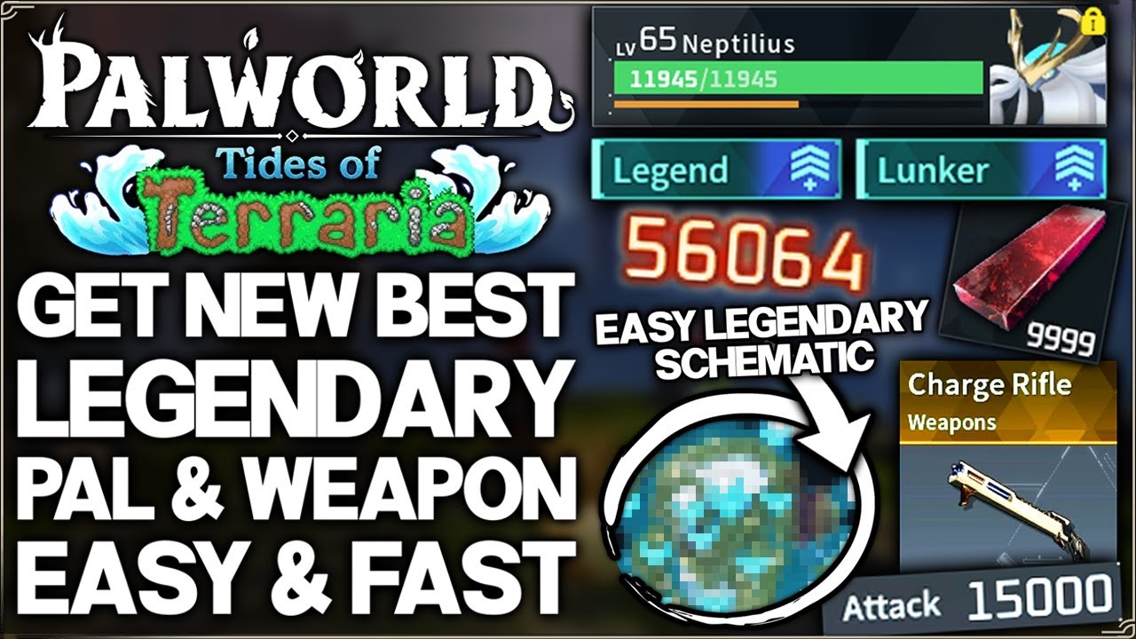 Palworld Tides of Terraria - Get New Best Legendary Charge Rifle Schematic FAST Coralum Farm Guide!