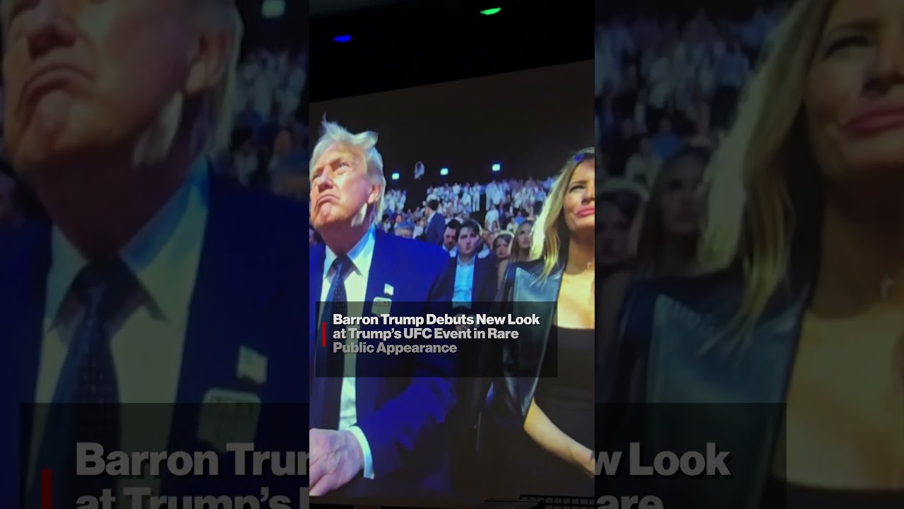 Barron Trump Debuts New Look at Trump&rsquo;s UFC Event in Rare Public Appearance #shorts