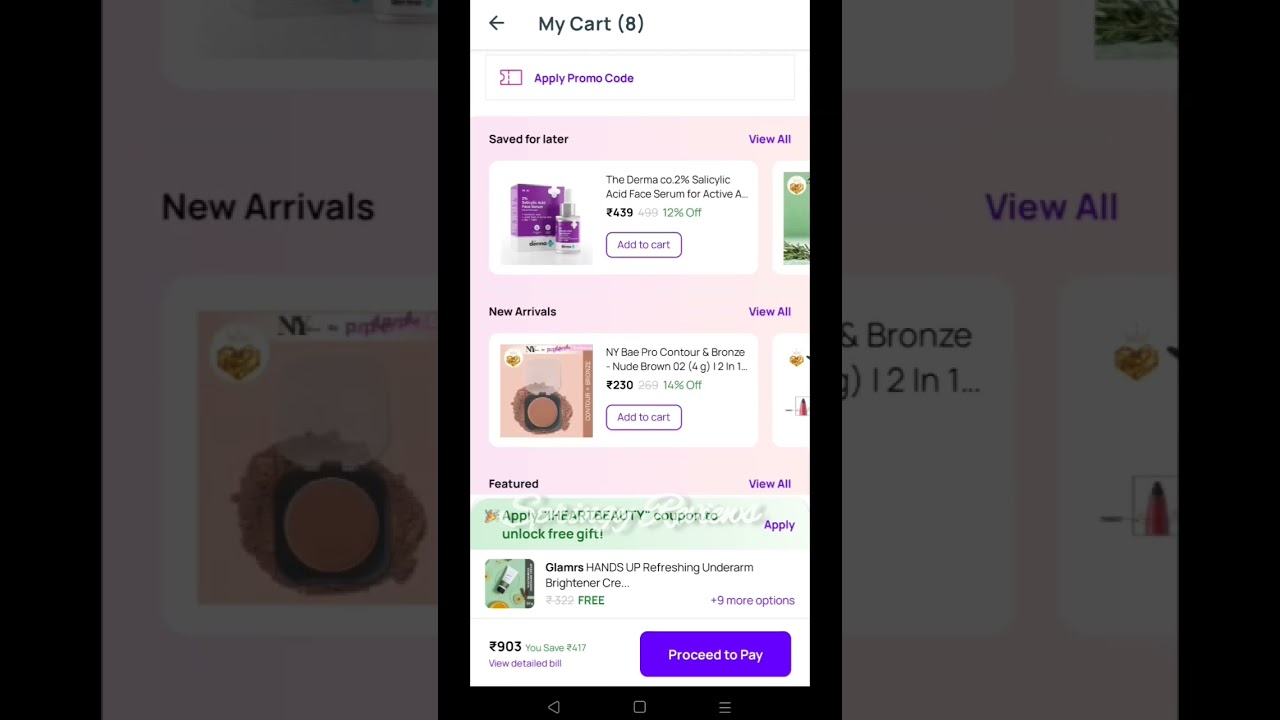 Purple shopping with 500 off coupon| Purple I heart beauty sale💜#shorts