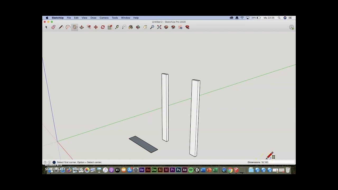 Krukje tekenen in Sketchup