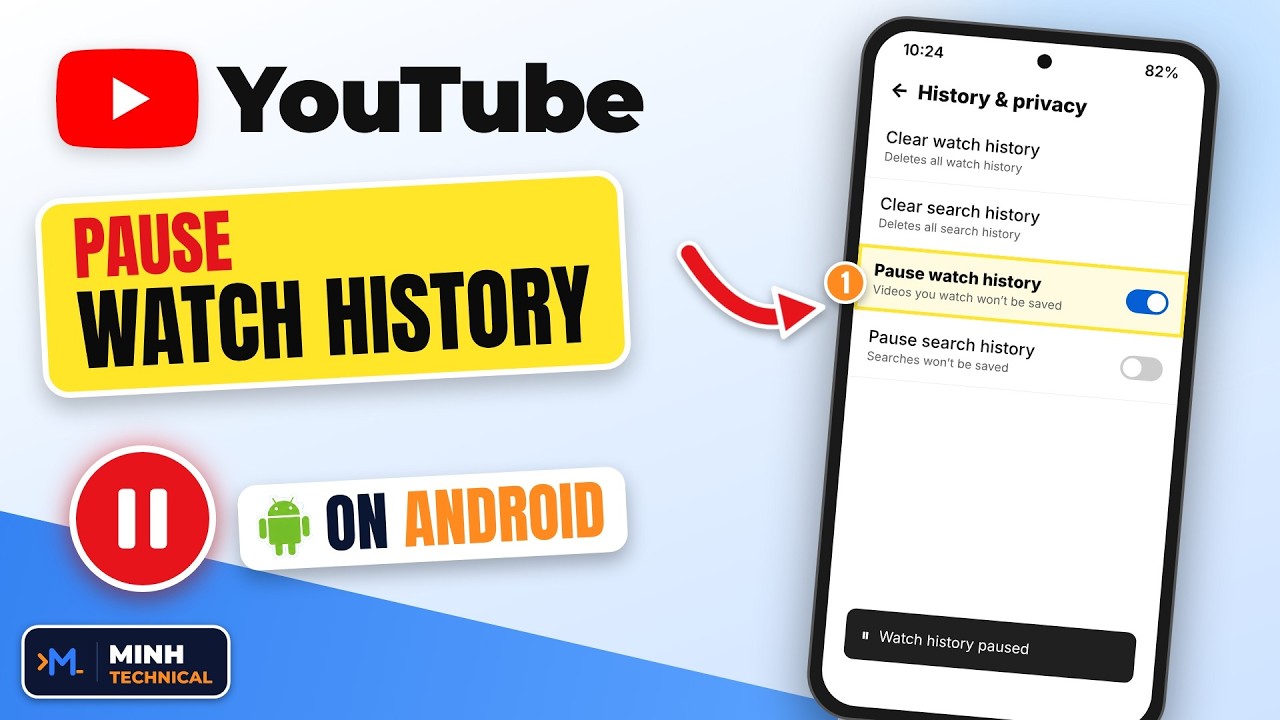 How to Pause watch history in the YouTube app
