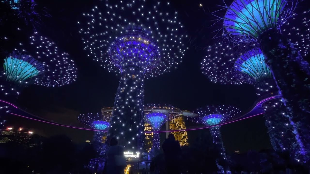 A Journey Through Asia - Gardens by the Bay Light Show - Singapore