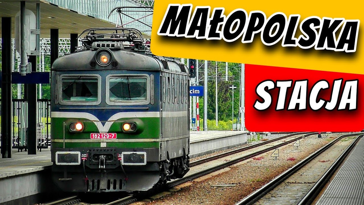 POCIĄGI W DESZCZU NA STACJI OŚWIĘCIM
