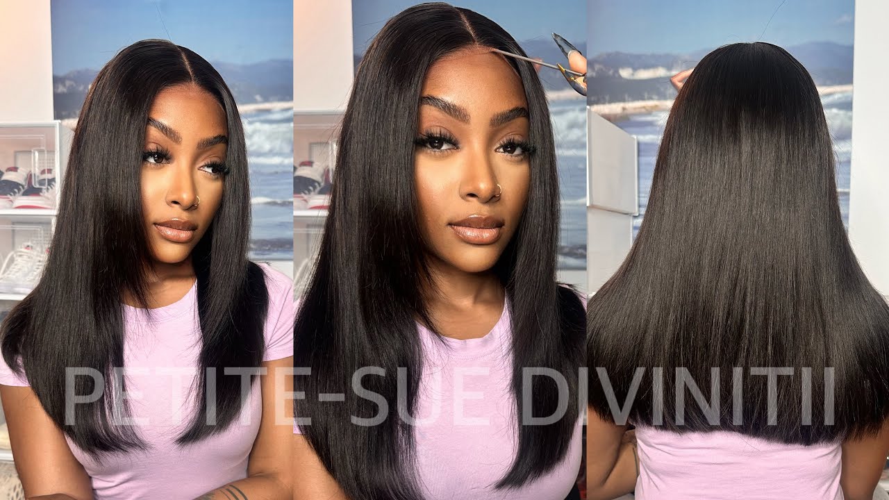 THE BEST SALON QUALITY STRAIGHT BLUNT CUT 6X5 GLUELESS WIG. ft. Mega Look | PETITE-SUE DIVINITII