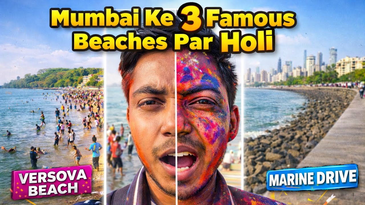 Mumbai Ke 3 Famous Beaches Par Holi 🔥 Kaun Sabse CRAZY? 😱