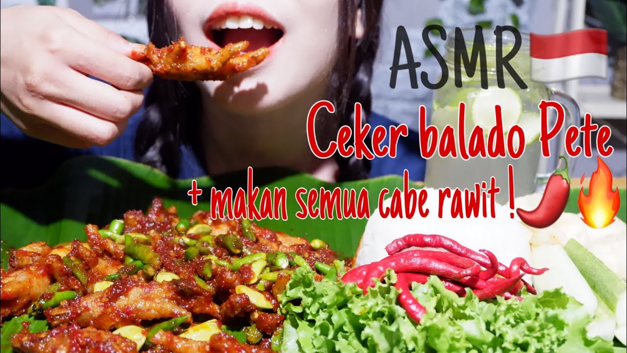 ASMR Ceker Mercon balado Pete pedas + makan cabe 🔥 | ASMR INDONESIA | Mukbang