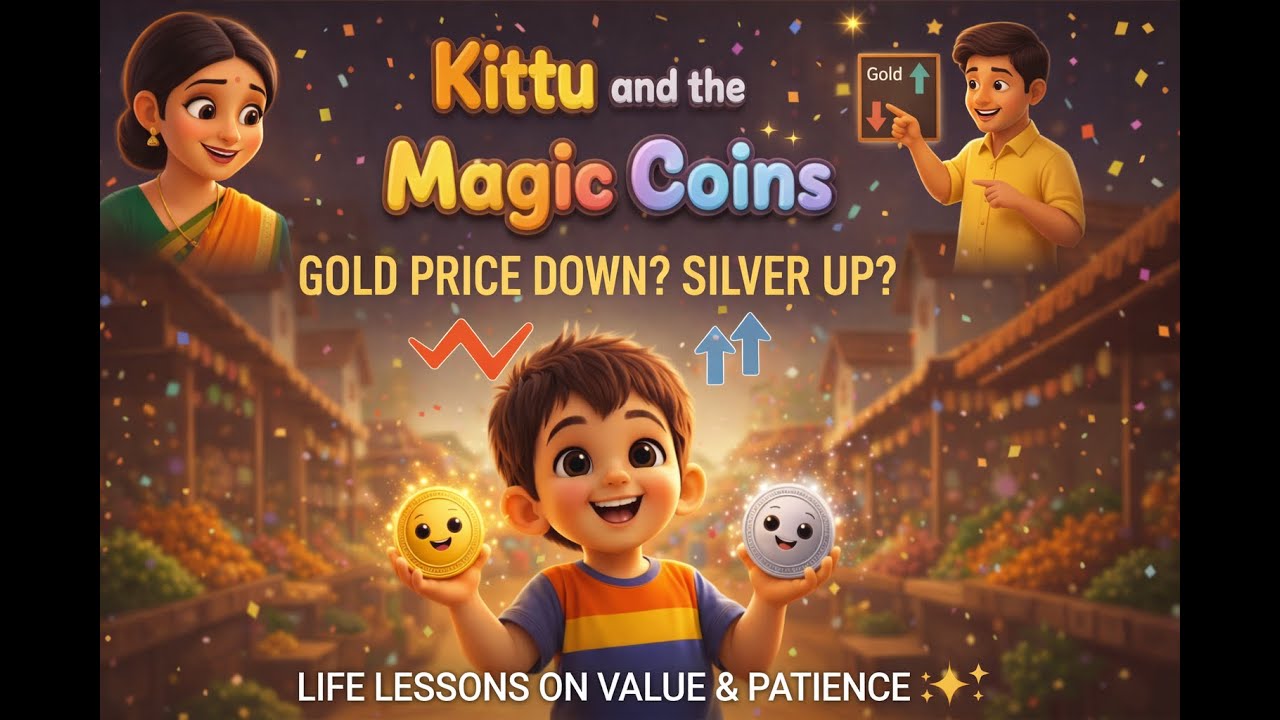 I📉👦 Kittu and the Magic Gold & Silver Coins 🪙✨I Animated Stories for Kids I
