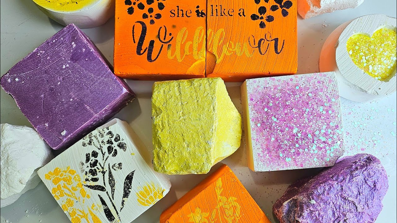 She is Like a Wildflower 🌼 Jumbos, Dyed Chalk, Cornstarch Bowl, Glitter Bowl 🌼 ASMR 