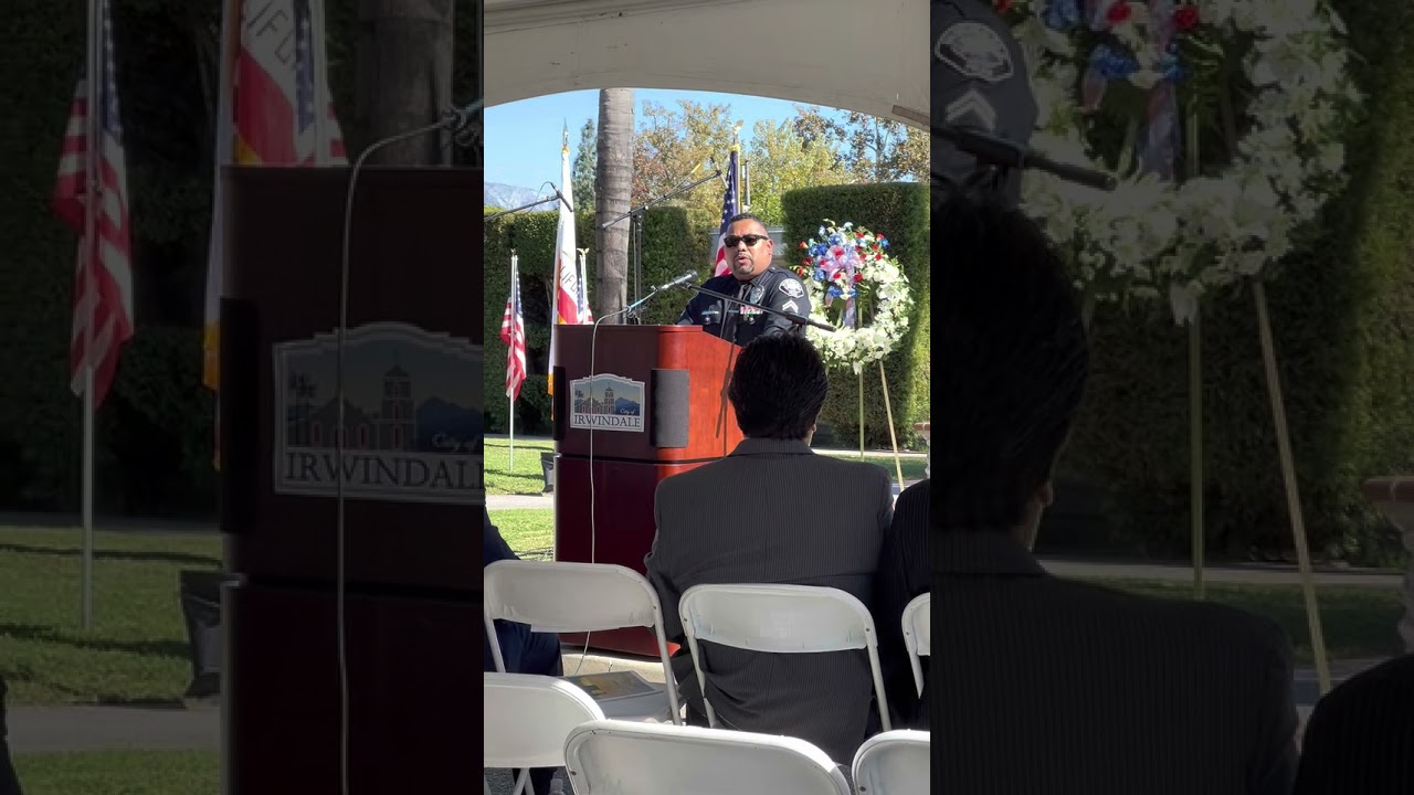 Officer Byron Araica's Speaks at Irwindale's 2021 Veterans Day Ceremony