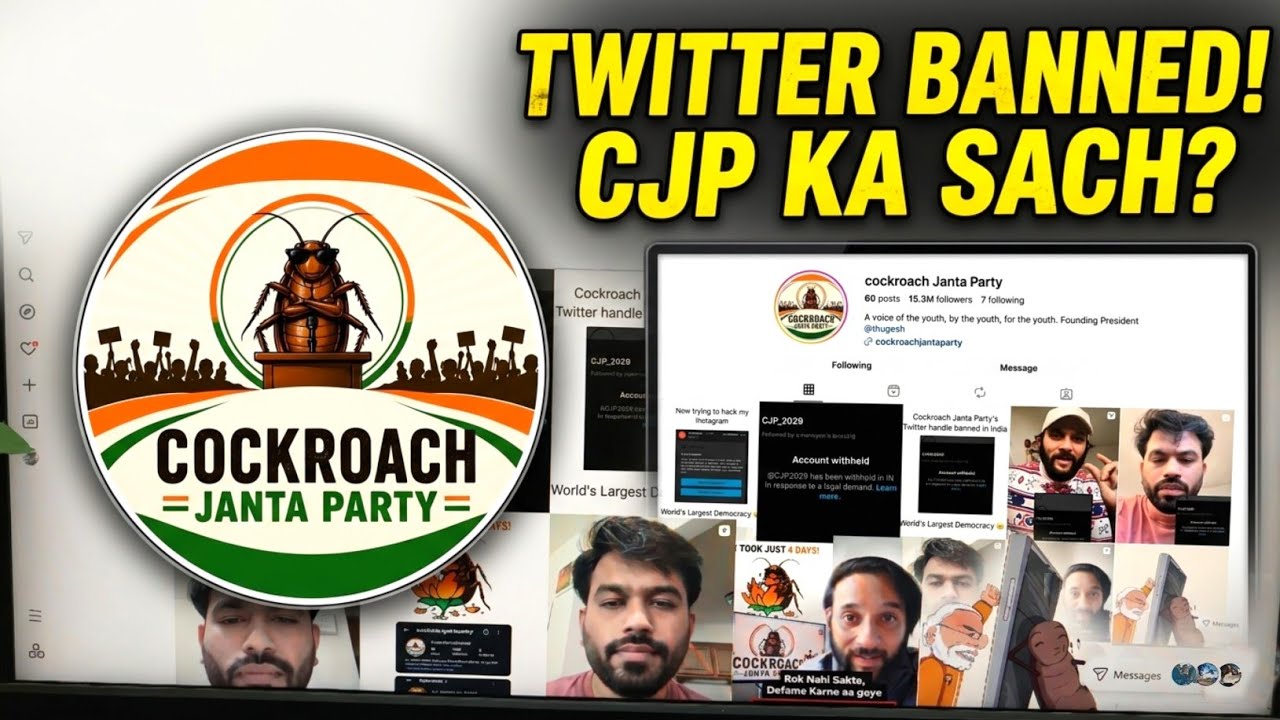 🪳Cockroach Janata Party Twitter Ban to Instagram 15 Million Followers 😱