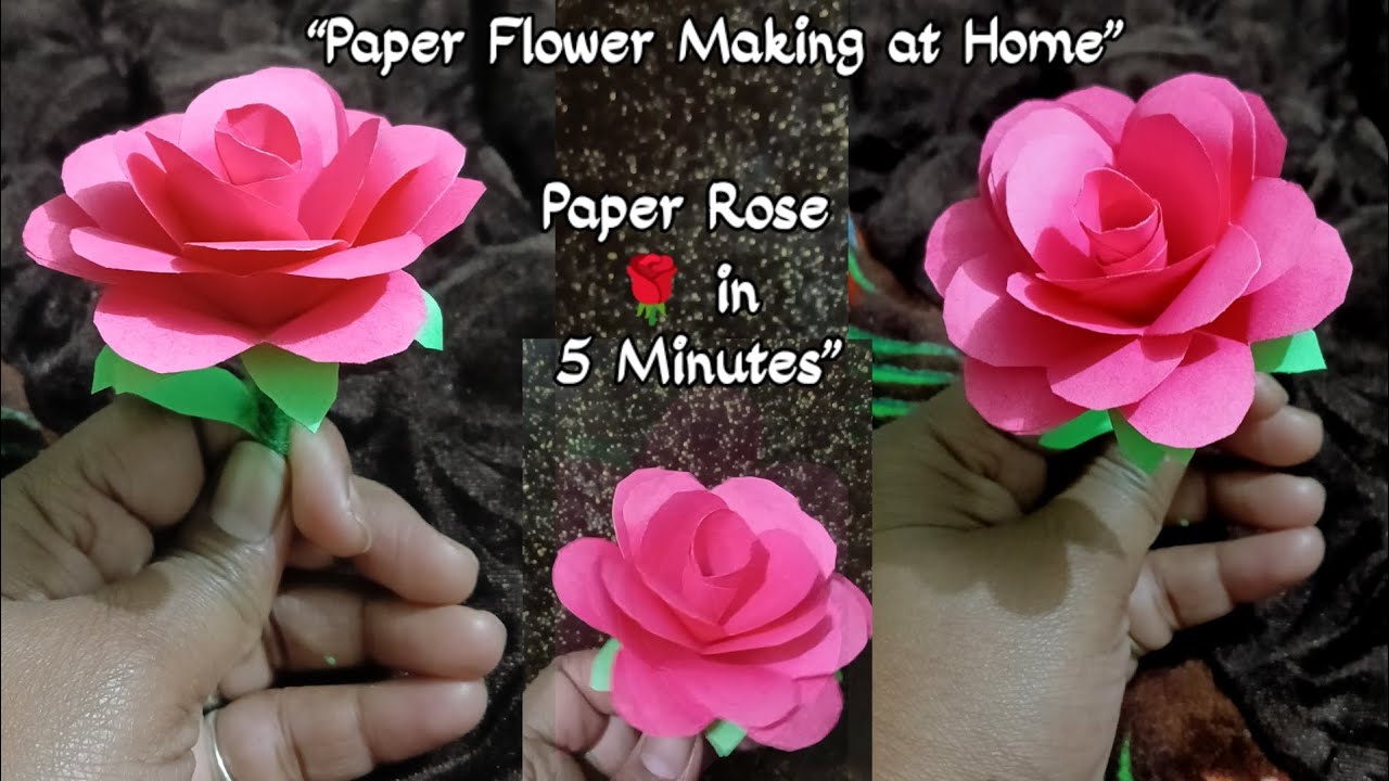 Easy minni Paper  Rose Flower Making 🌹 | DIY Paper Flower at Home 