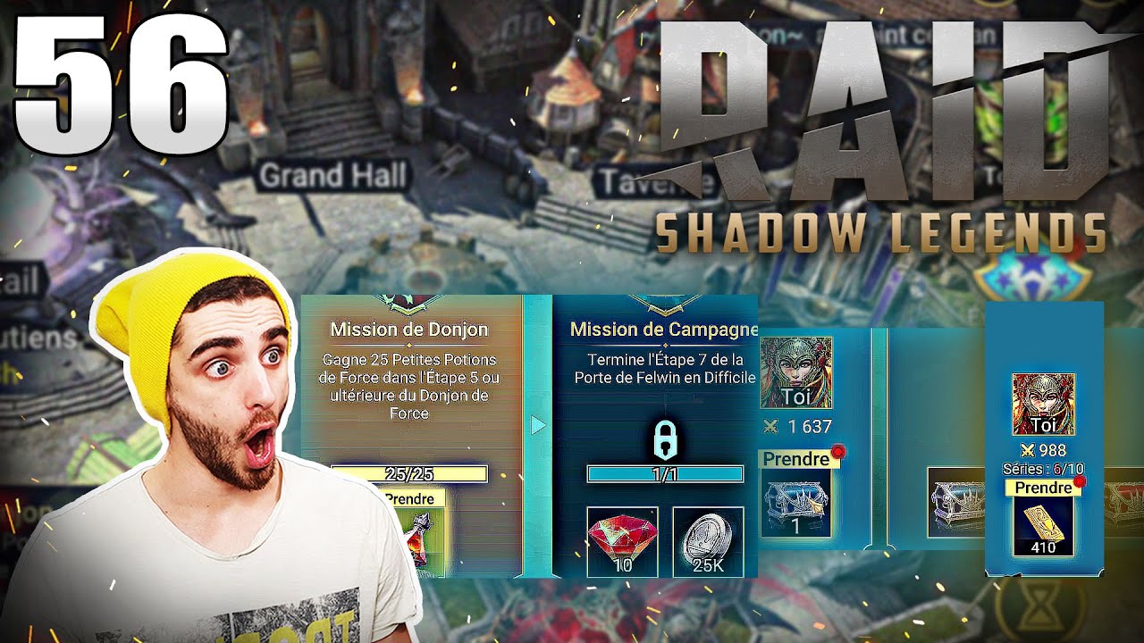 Missions principales, Récompenses & Défis : on progresse ! [56/90] Défi Raid Shadow Legends