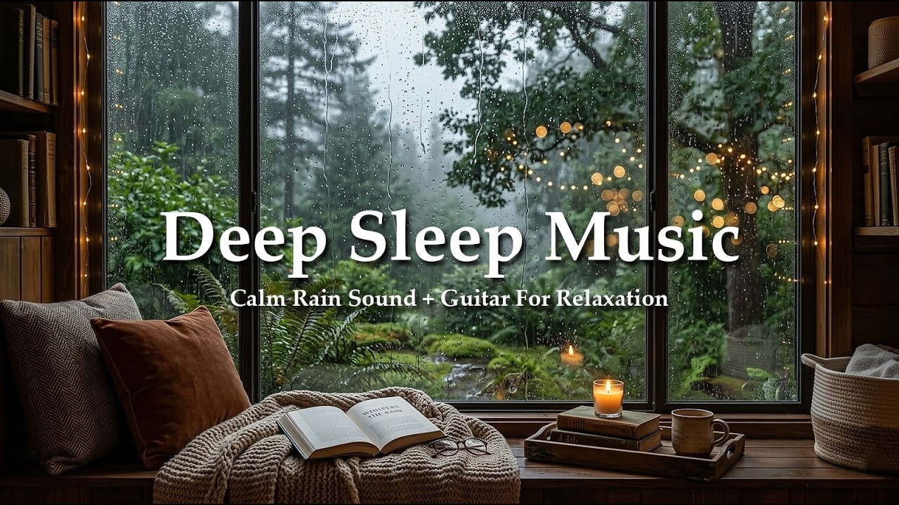 Relaxing Guitar Music with Rain Sounds for Deep Sleep 🌧️🎸 1 Hour Calm Ambience