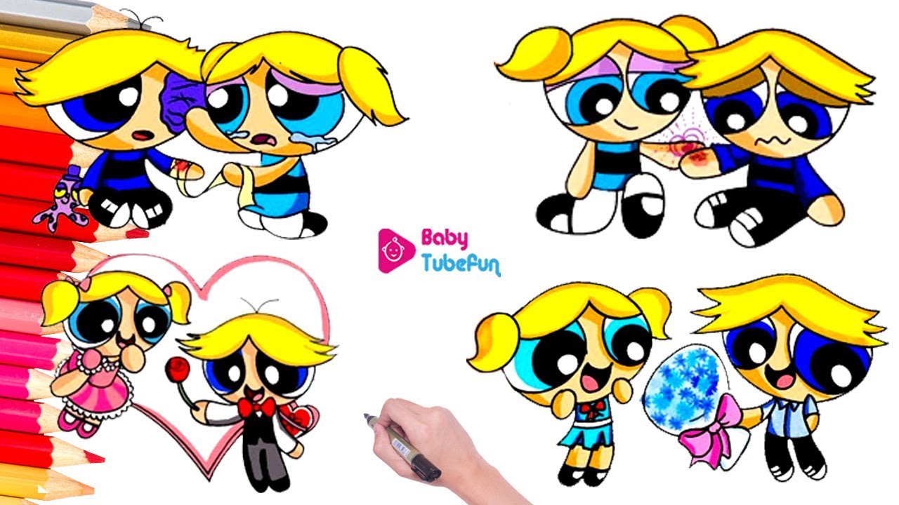 Coloring Powerpuff Girls Rowdyruff Boys Compilation Brick Boomer Butch Blossom Bubbles surprise eggs