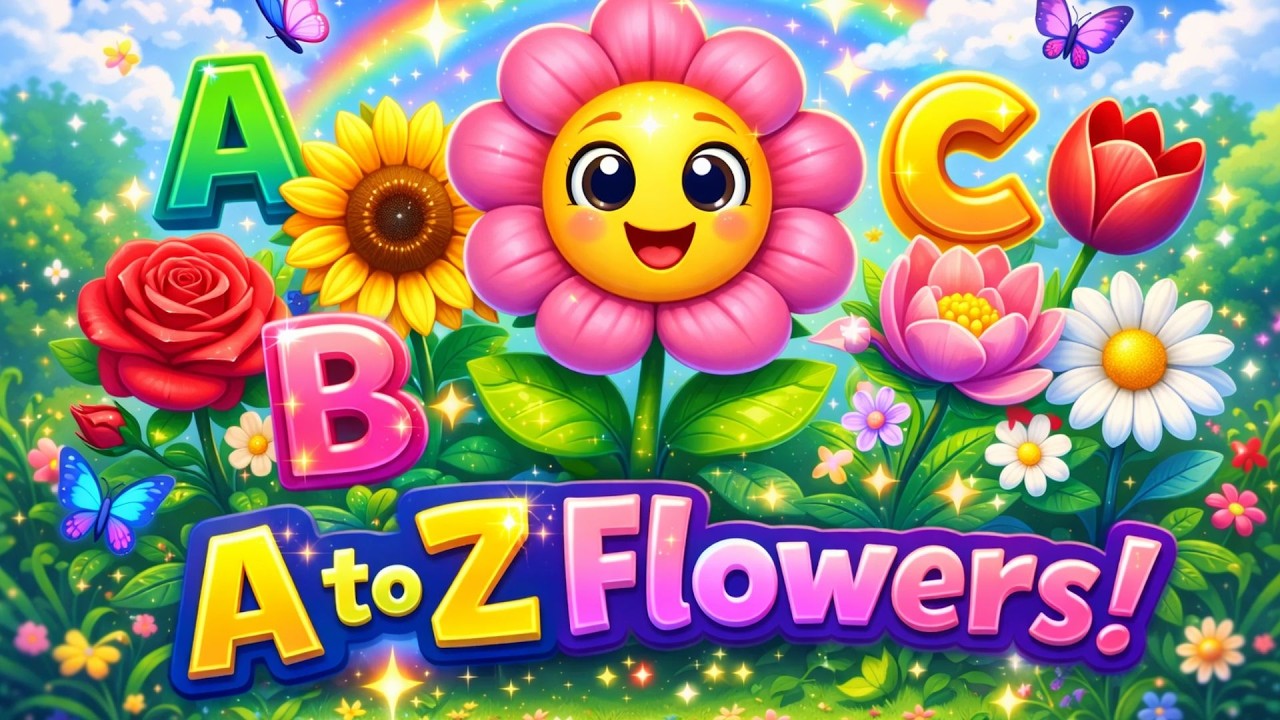 Flowers Alphabet Song | Flowers ABC Song | A to Z Flowers Names | Phonics for Kids