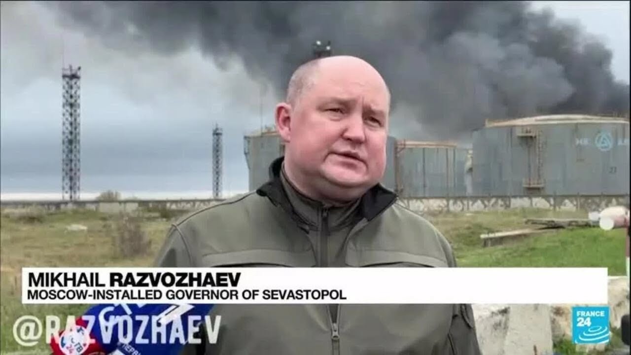 Fire at Crimea fuel depot after drone strike &bull; FRANCE 24 English