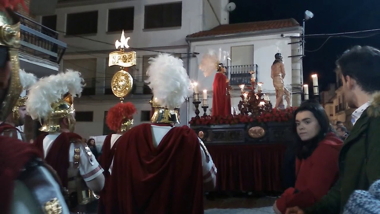 Jesus amarrado a la columna y Virgen de la Esperanza. Villanueva de Córdoba 2018