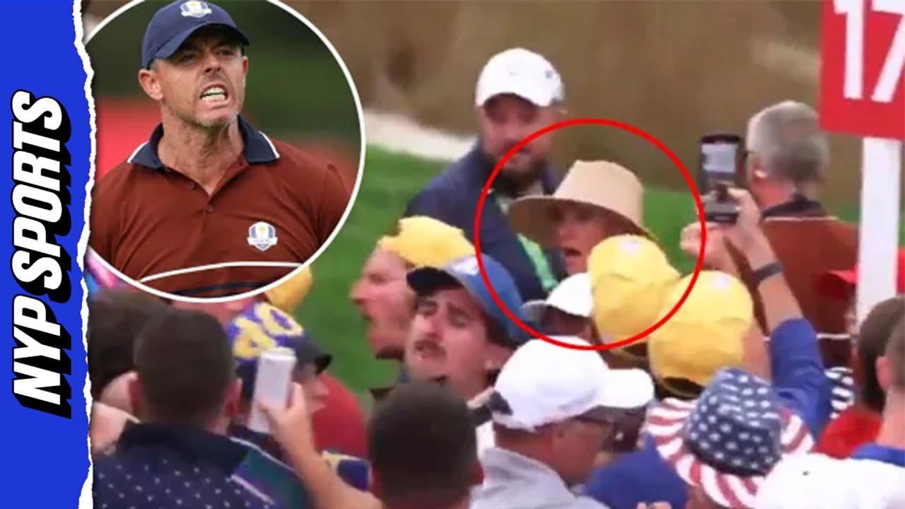 Fan THROWS beer at Rory McIlroy’s wife at Ryder Cup