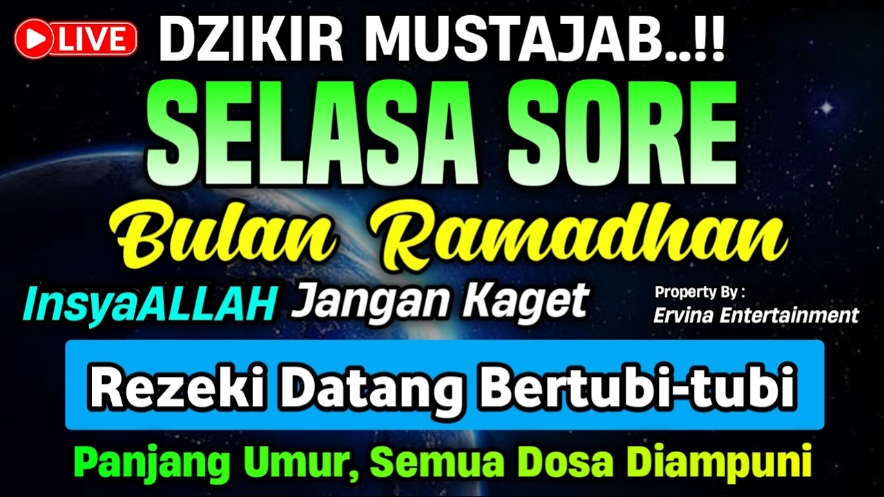 DZIKIR SORE HARI SELASA MUSTAJAB..!! Doa Pembuka Pintu Rezeki dari Segala Penjuru | DZIKIR SORE
