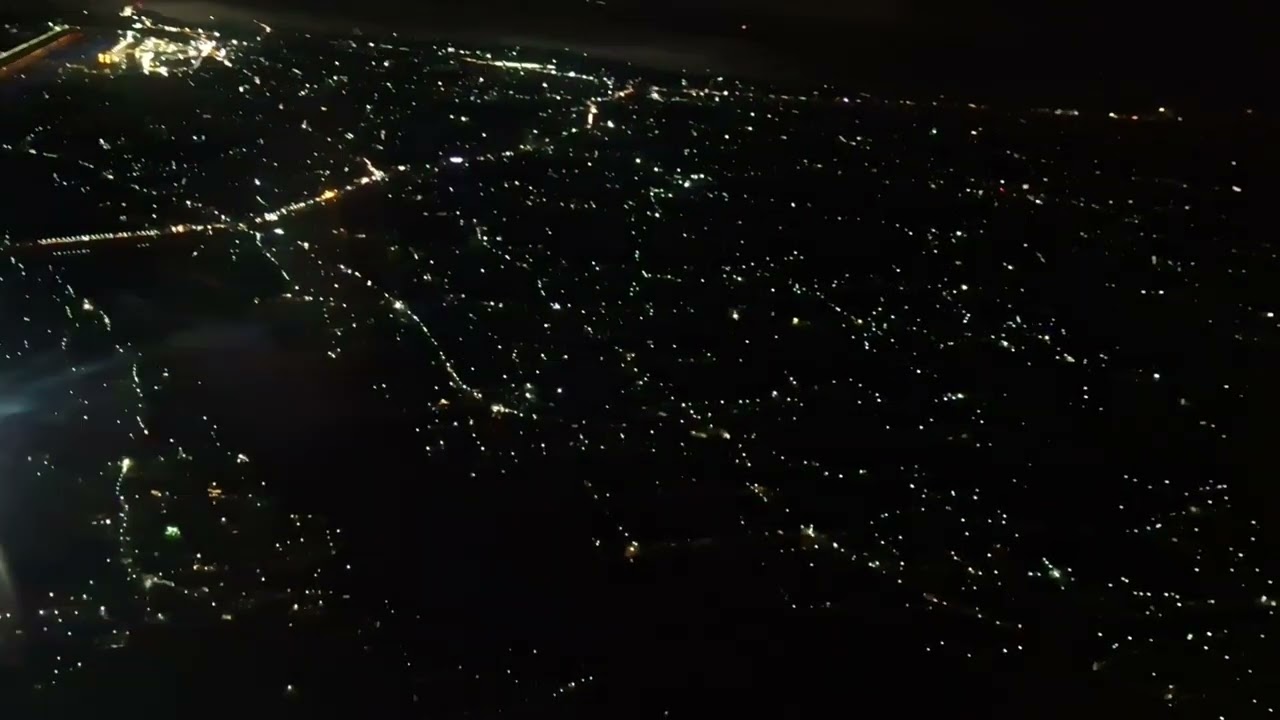 Night Take off with runway view from Kochi (COK) International Airport 