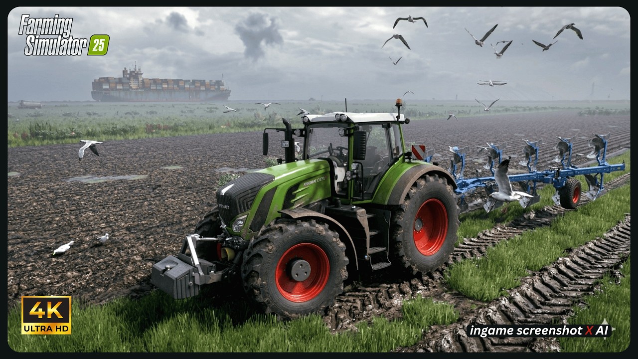 Plowing at the Coast | FENDT 939 VARIO [ Farming Simulator 25 ULTIMATE&deg; ReShade Gameplay ]