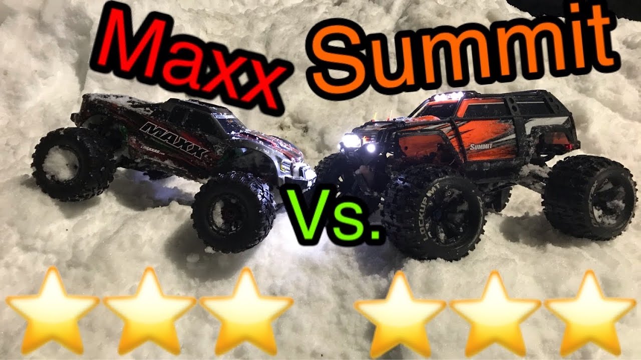 Traxxas Maxx Vs 1/10 Summit. Snow test