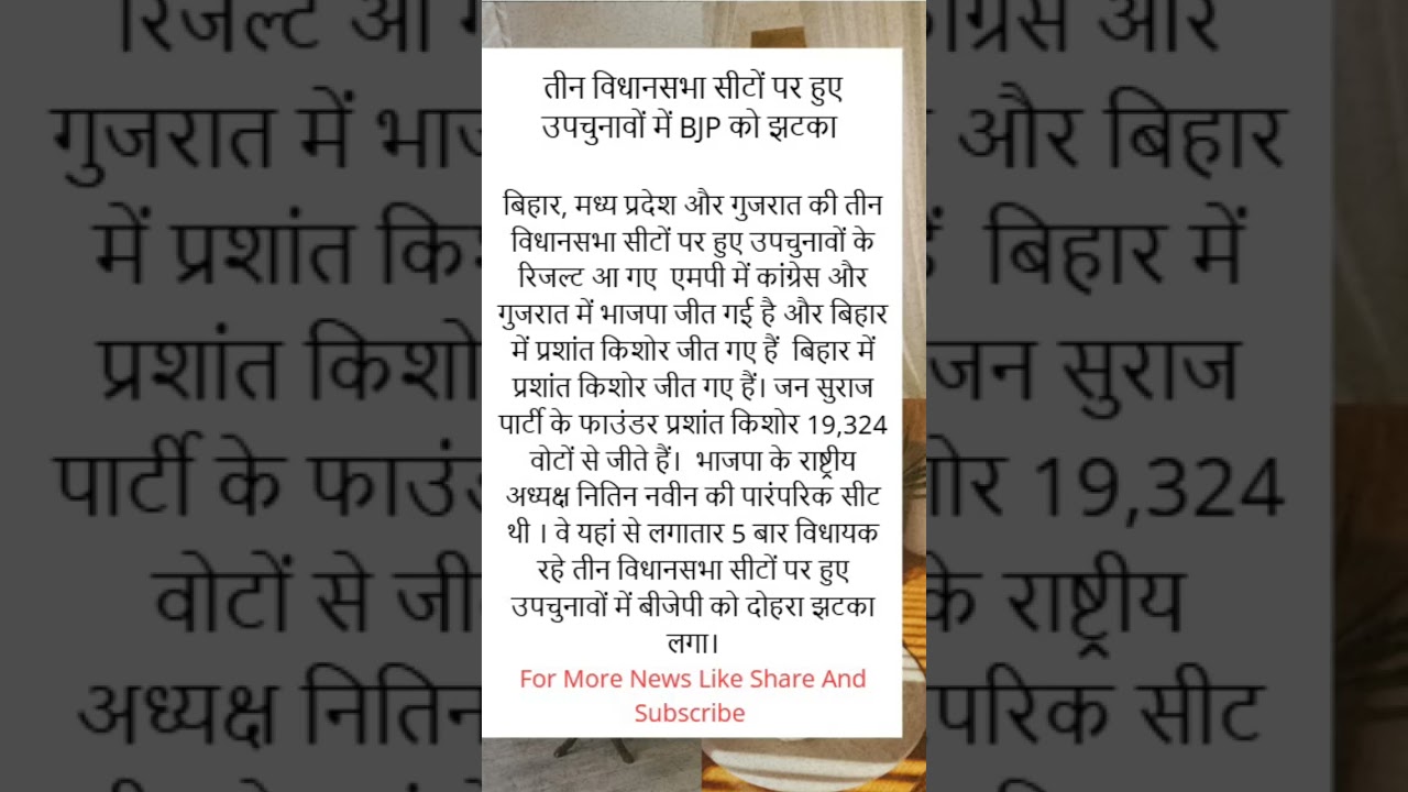 Assembly by elections results #news #trending #viral #shorts #facts #mpnews #punjabnews #upnews