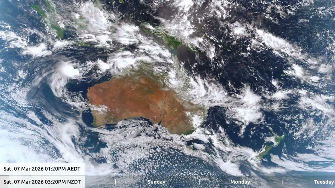 11 Mar 2026, 5 day weather timelapse Australia / New Zealand